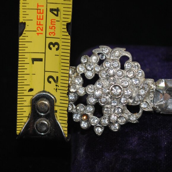 Large Antique/Vintage 1920s-30s Rhinestone Bouquet Comet Brooch - Picture 9 of 9